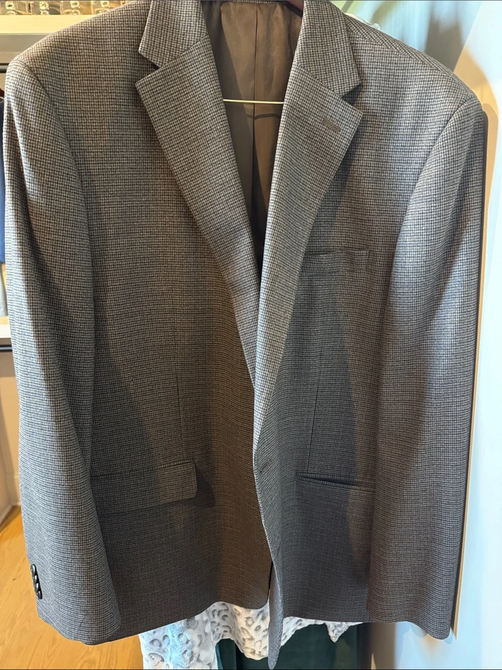 Michael Kors Men's 50R Black/brown Micro-Check Blazer NWOT